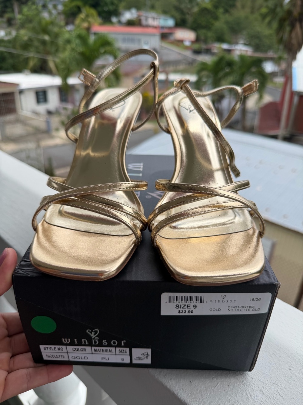 Windsor Nicolette Gold Strappy Heels – Size 9 - Picture 7 of 8